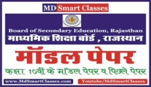 BSER Class 10th Model Paper, Rajasthan Board Class 10 Model Paper, Rajasthan Board Model Paper PDF, RBSE Class 10th Previous Year Question Paper