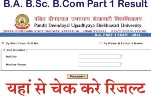 Shekhawati University 1st Year Result 2022, B.A. 1st Year Result, B.Sc 1st Year Result, B.Com 1st Year Result, Shekhawati University Result 2021 BA BSC BCOM