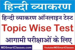 Hindi Grammar Online Test 1, हिन्दी व्याकरण ऑनलाइन टेस्ट, Hindi Grammar Question PDF, Hindi Grammar Sandhi PDF, REET Hindi Vyakaran PDF, VDO Hindi Test