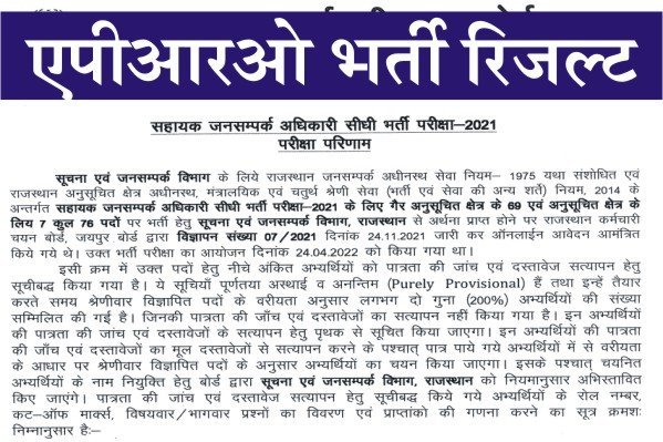 RSMSSB APRO Result 2022, Rajasthan APRO Result PDF 2022, RSMSSB APRO Cut Off Marks, Rajasthan APRO Cut Off, How to Check APRO Result Name Wise