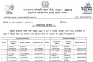 RSMSSB LSA Rejected Form List 2022, RSMSSB Livestock Assistant Form Rejected List, Rajasthan Livestock Assistant Rejected Form List, Rajasthan LSA Rejected,