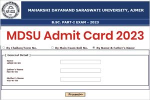 MDSU University UG Admit Card 2023