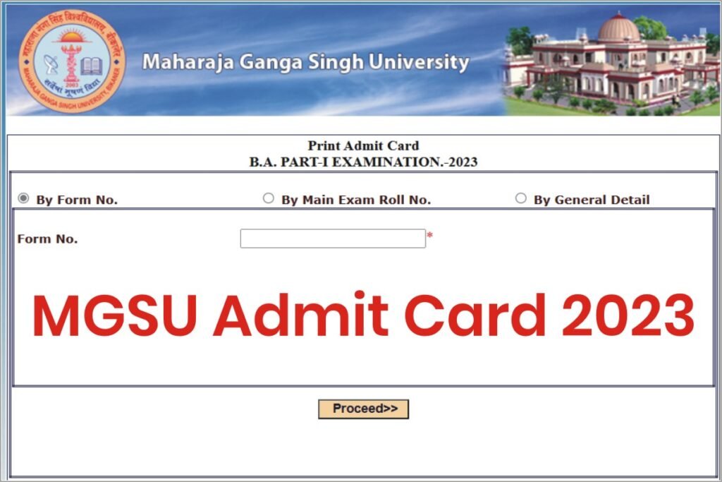 MGSU University Admit Card 2023