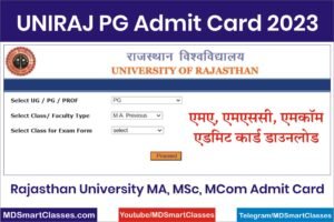 Rajasthan University PG Admit Card 2023