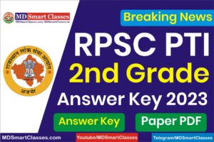 RPSC PTI Answer Key 2023